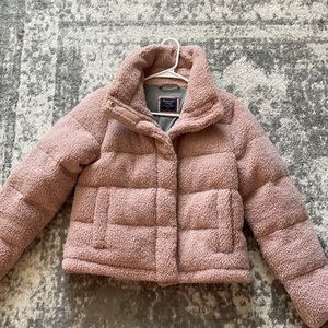 NEW Abercrombie Blush Teddy Puffer Coat - NWOT